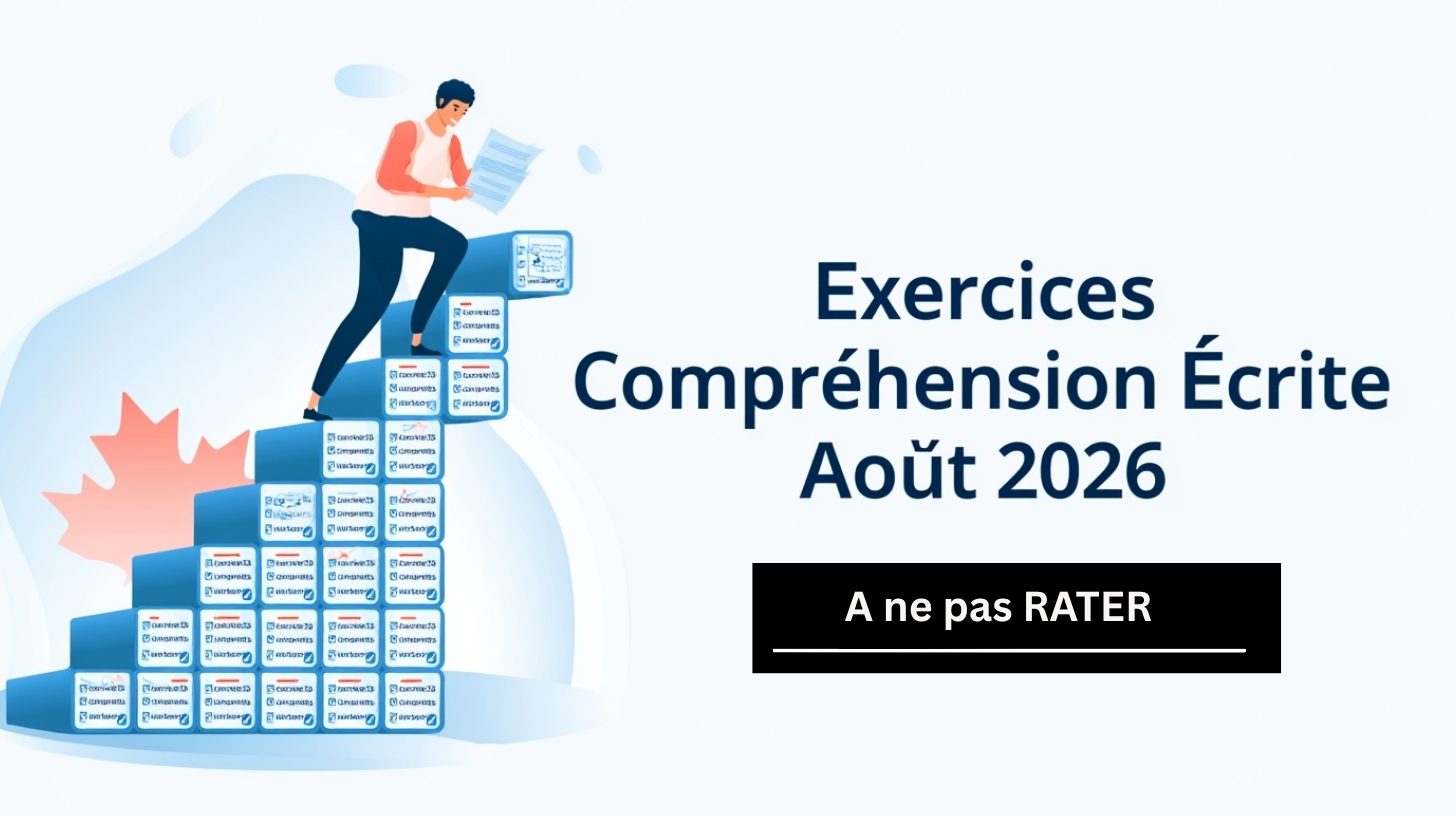 Exercices d'entraînement compréhension écrite TCF Canada : édition d'août 2026